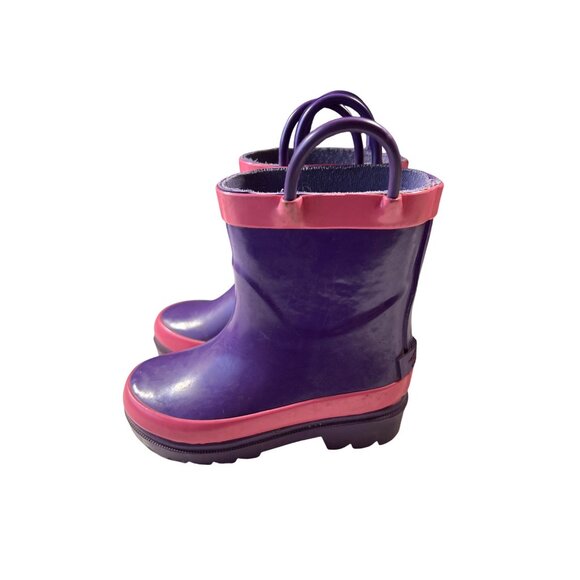 Kids Purple & Pink Rubber Rain Boots‎ Size 5/6 Handles Blue Mountain - Picture 5 of 7